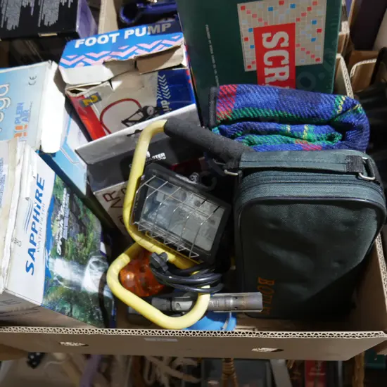 Water filter, boules, foot pump etc
