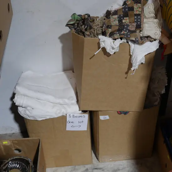 3 boxes of linen
