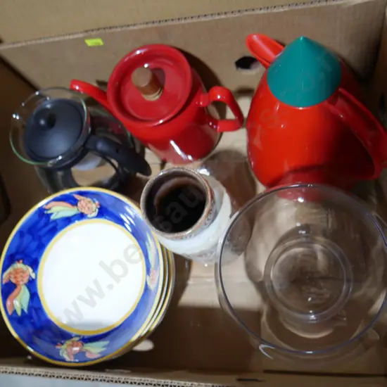 Bowls, vases, coffee pot etc