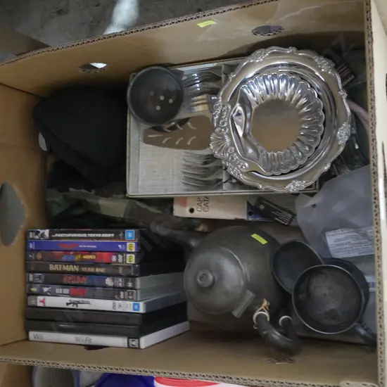 DVDs, wood handle cake forks etc