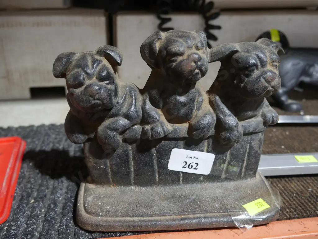 Cast dog door stop Image 1++