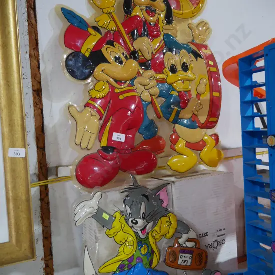 Mickey mouse and Tom and Jerry plastic wall hangings