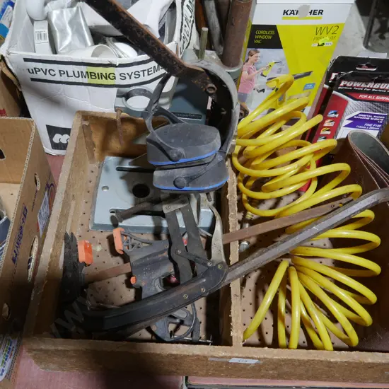 Clamps, sandpaper etc