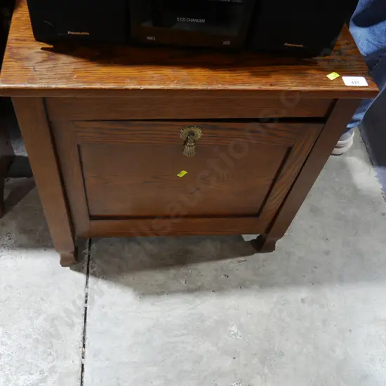 Oak record cabinet