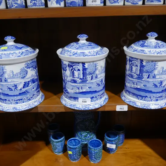 Three large Spode storage containers