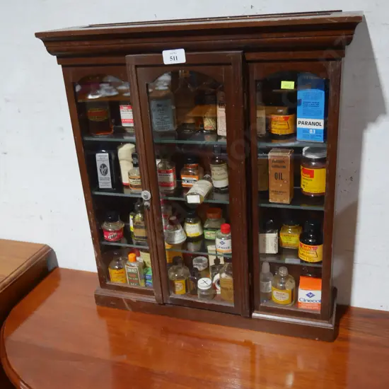 Vintage cabinet with photography chemicals