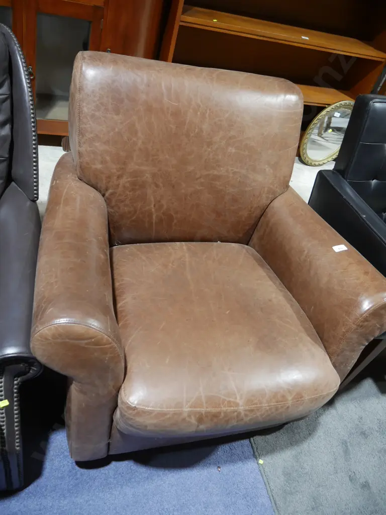 Brown leather chair Image 1++