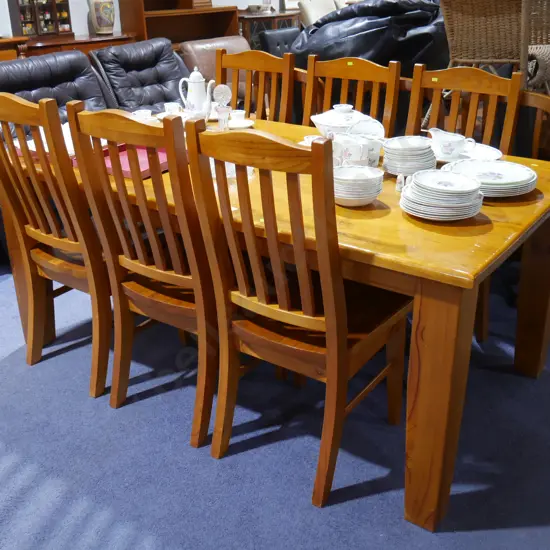 Dining table and six chairs