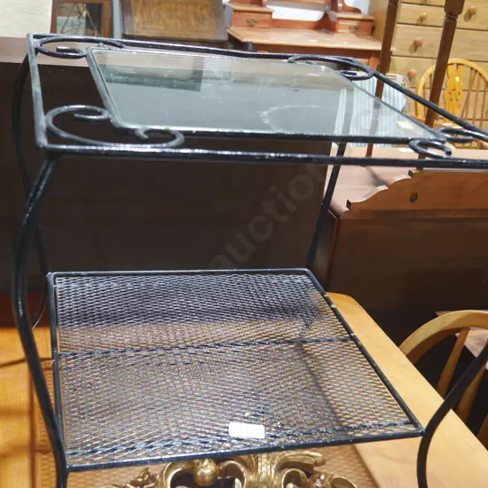 Glass top metal base side table