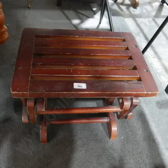 Wooden rocking footstool