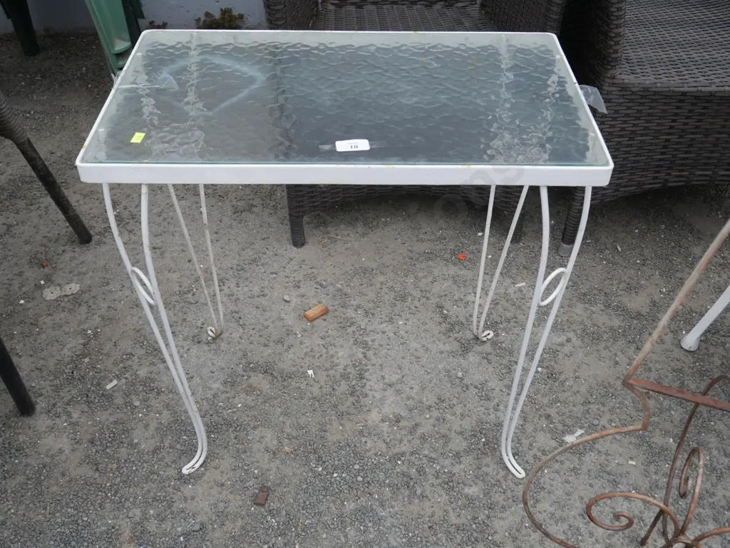 Glass top wrought iron table Image 1++