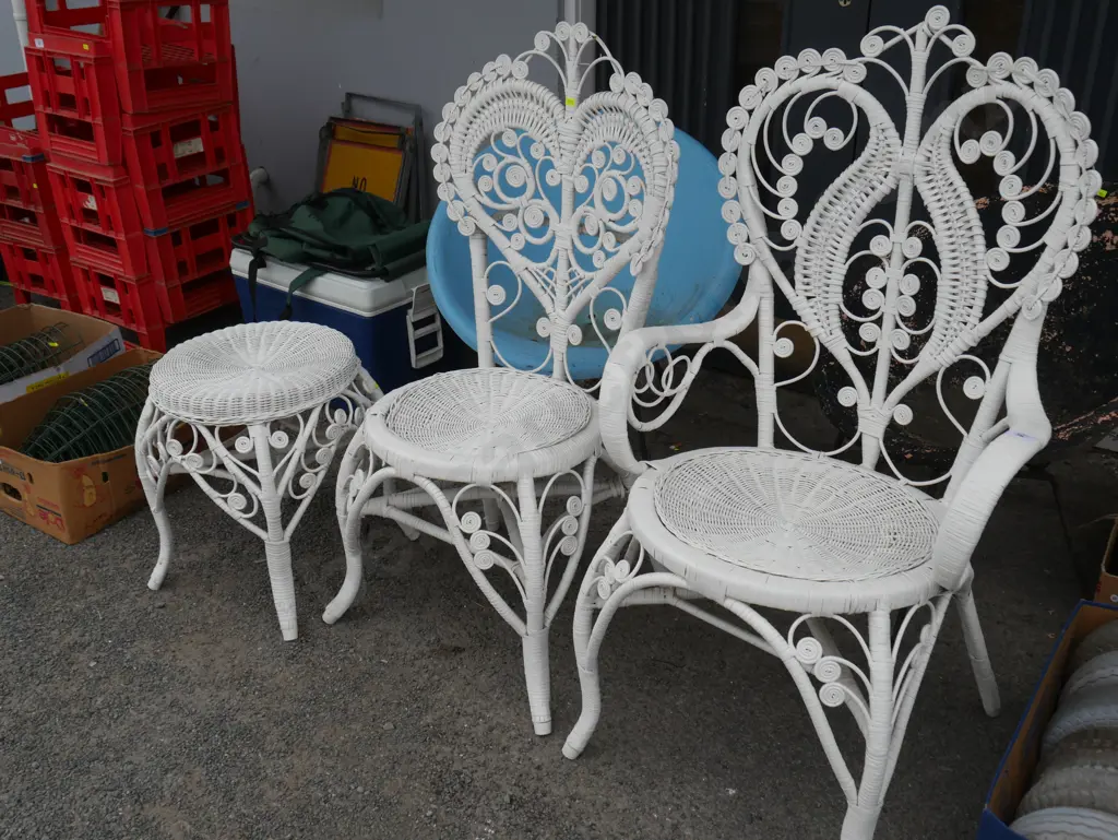 Cane chairs & stool Image 1++