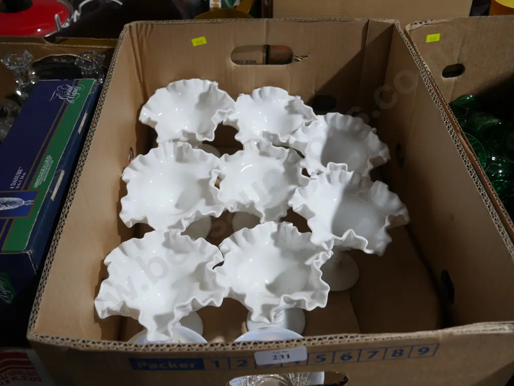 Milk glass comports etc Image 1++