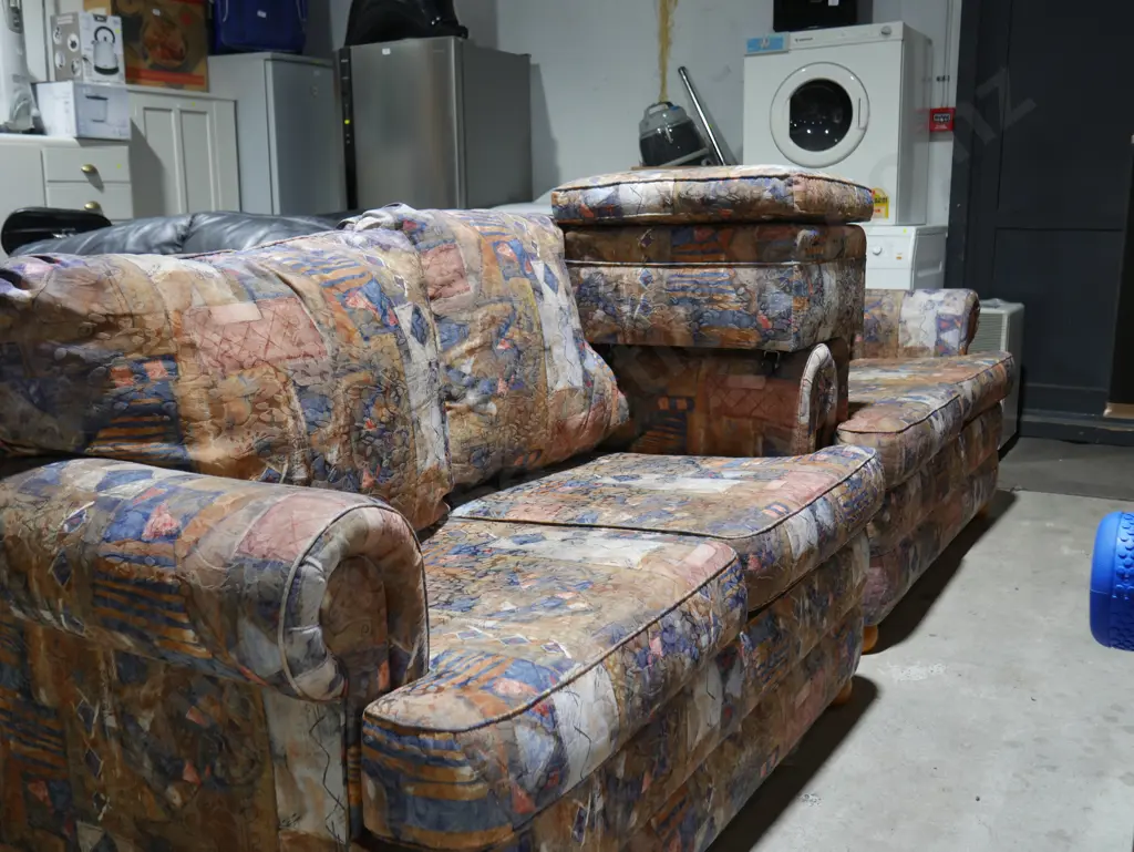 2 seater settees and footstool Image 1++