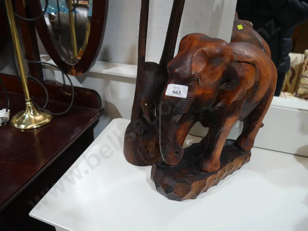 Wooden elephant and eagle ornaments Image 1++