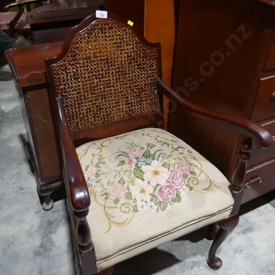Cane back armchair