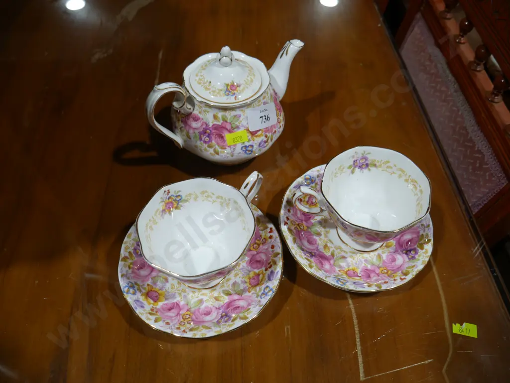 Royal Albert Serena teapot etc Image 1++