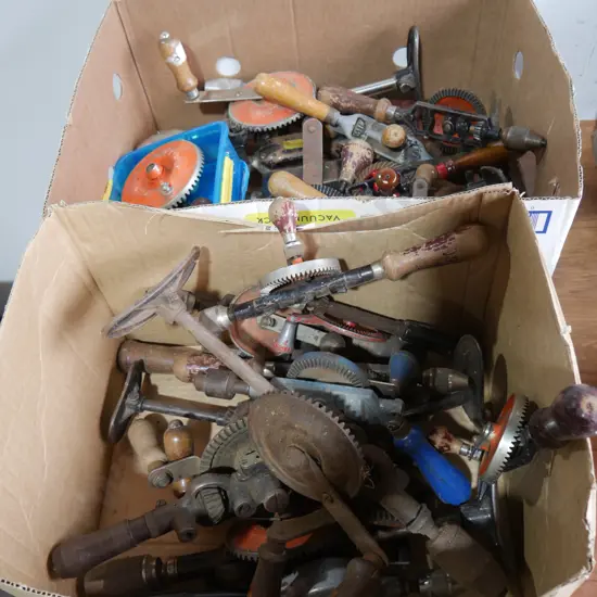 2 boxes vintage drills