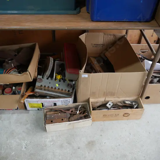 7 boxes assorted tools etc