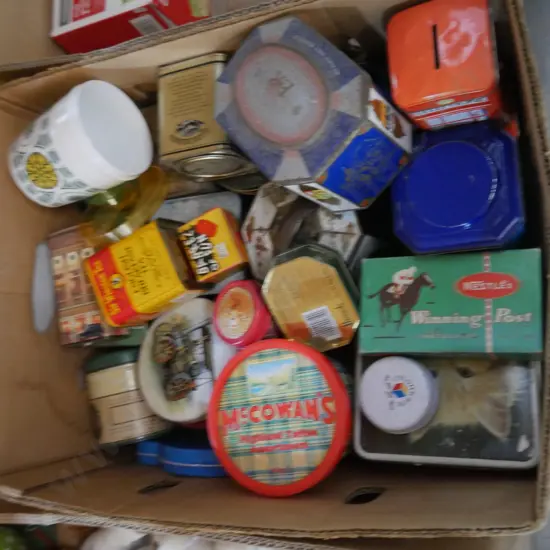Box of old tins