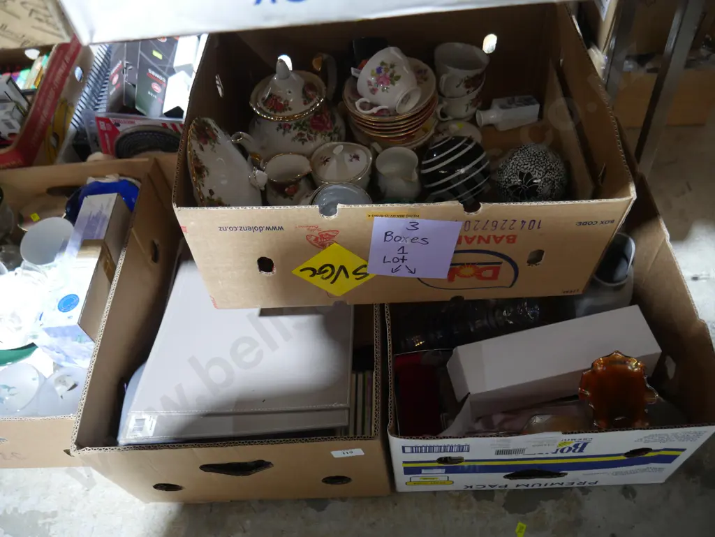 3 boxes China, glassware, CDs etc Image 1++