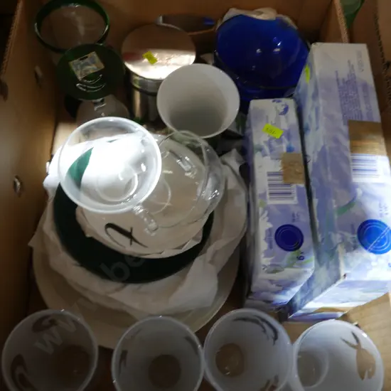 Box of glassware etc