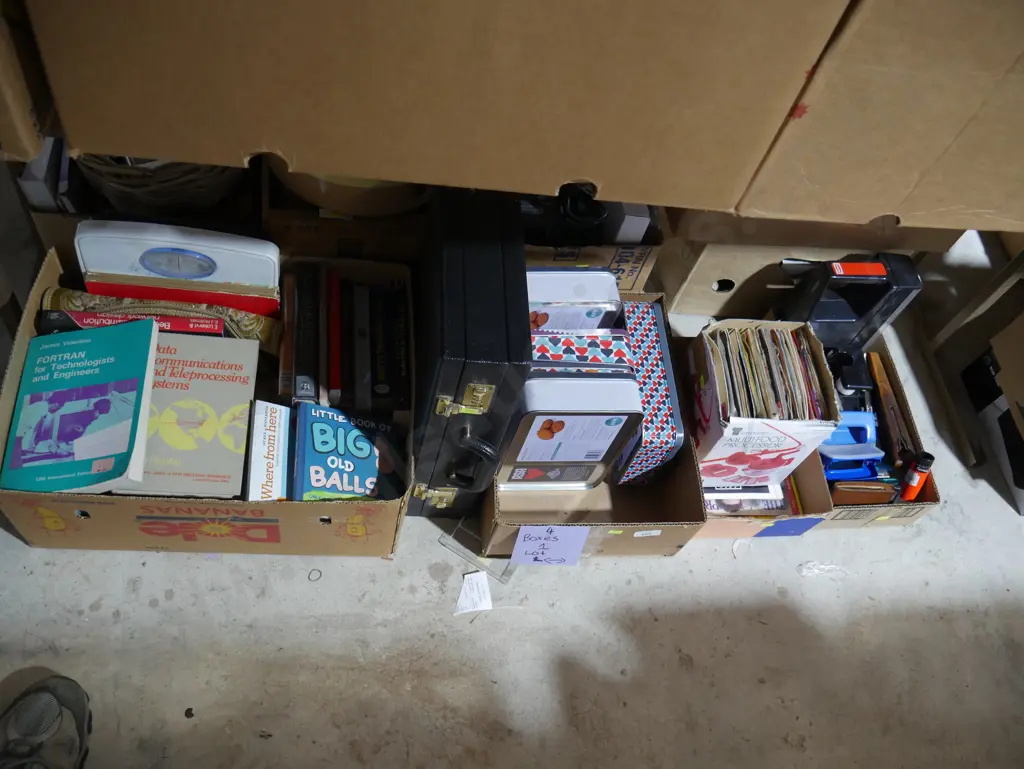 4 boxes book, office ware, briefcase etc Image 1++