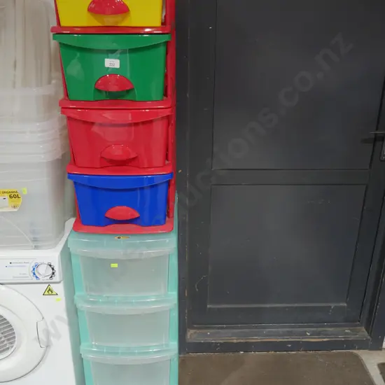 Two sets of storage drawers