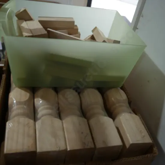 Box of wood turnings