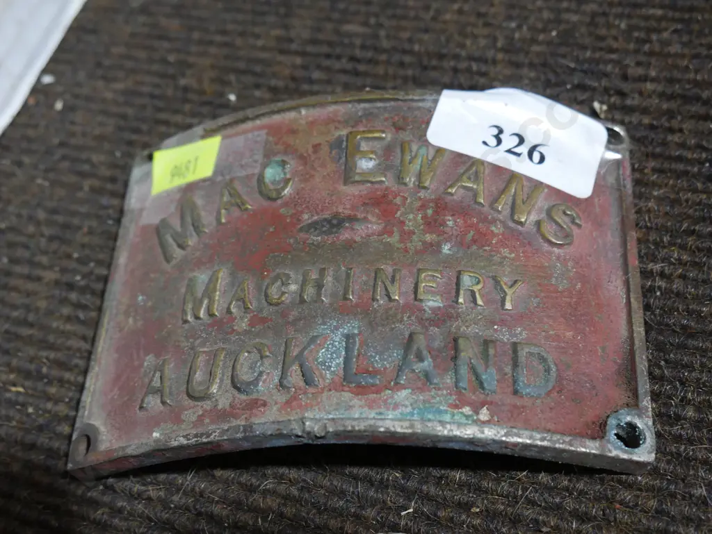 Mac Ewans metal plaque Image 1++