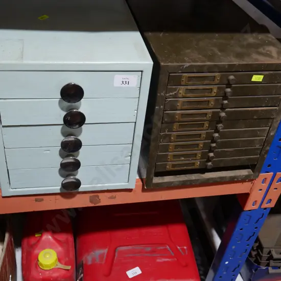 Two sets of storage drawers