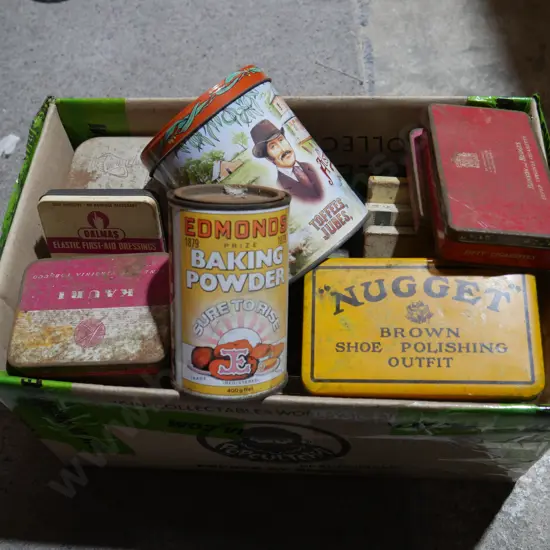 Assorted tins