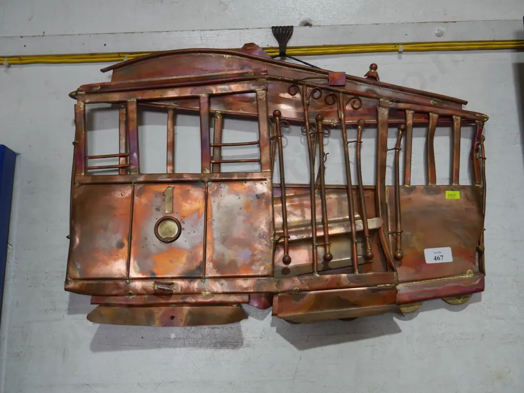 Copper tram wall hanging Image 1++