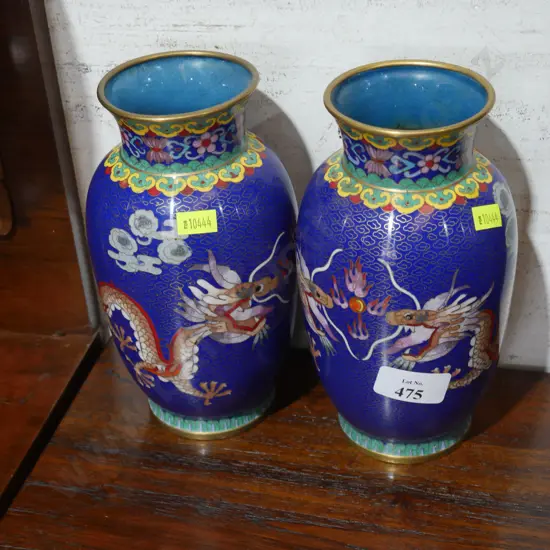 Two cloisonne vases