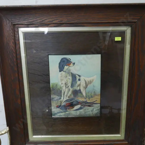 Pheasant and dog painting