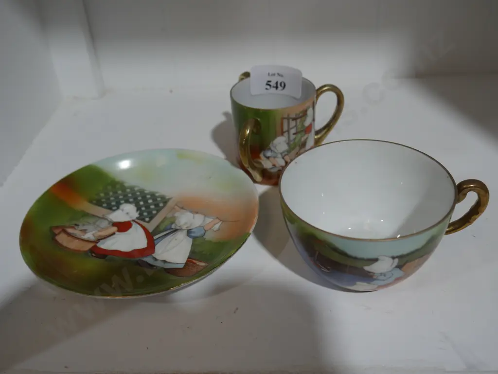 Royal Bayreuth cup and saucer and 3 handled cup Image 1++