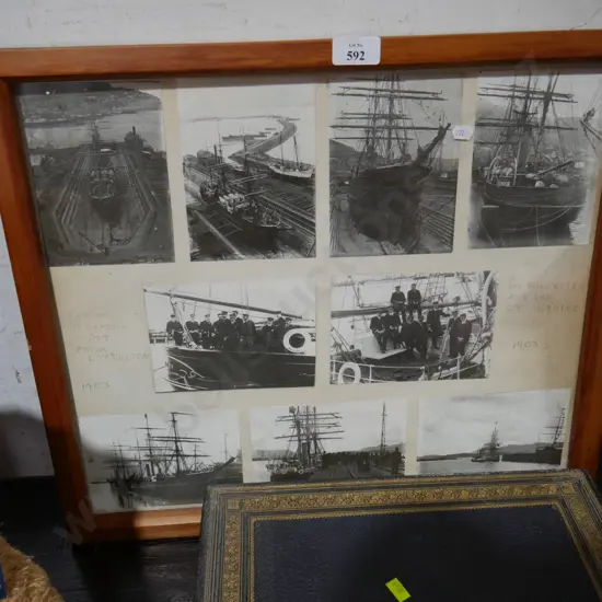 Framed Lyttleton ship photographs 1903