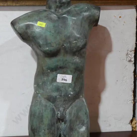 Metal male torso sculpture