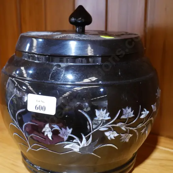 Oriental lidded urn