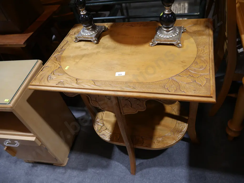 Carved two teir table Image 1++