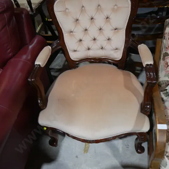 Deep buttoned bedroom chair