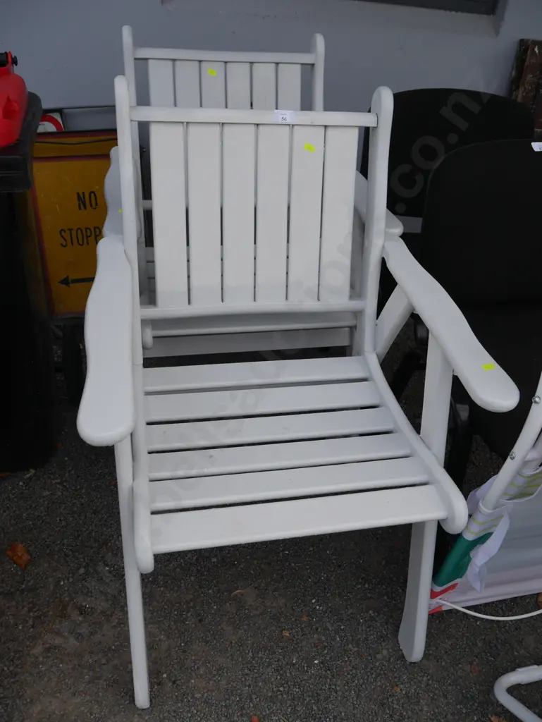 2 white painted wooden chairs Image 1++