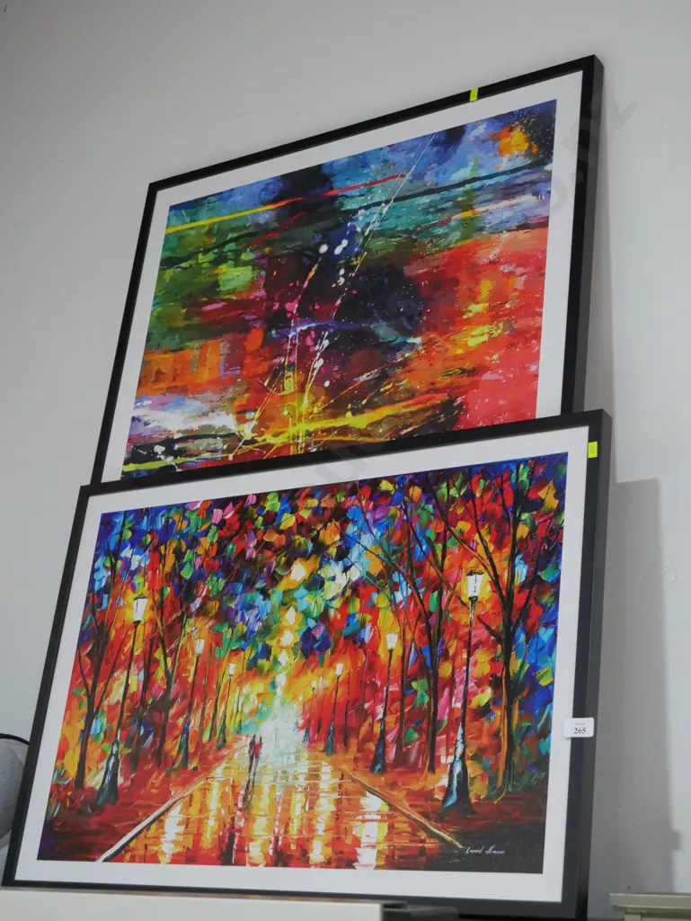 2 colourful abstract artworks Image 1++