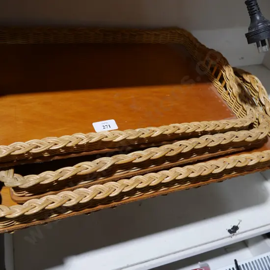 3 wicker trays