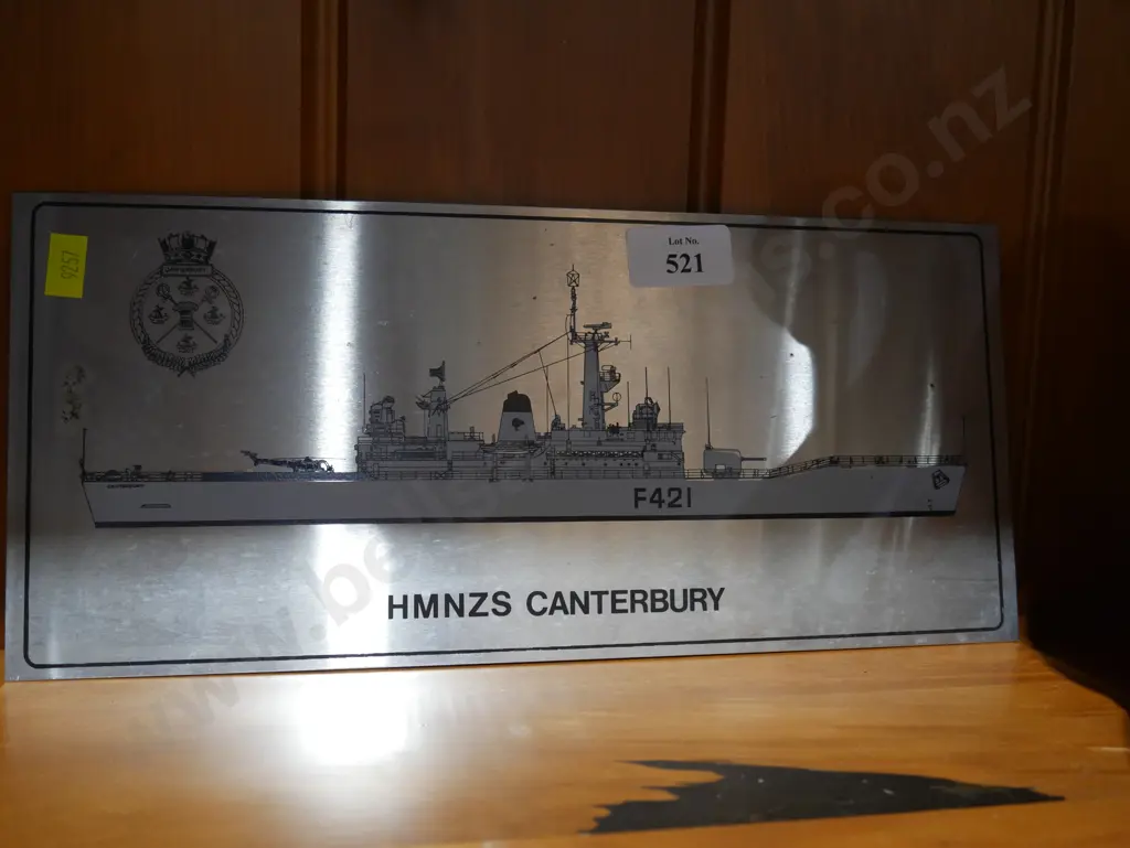 HMNZS Canterbury metal sign Image 1++