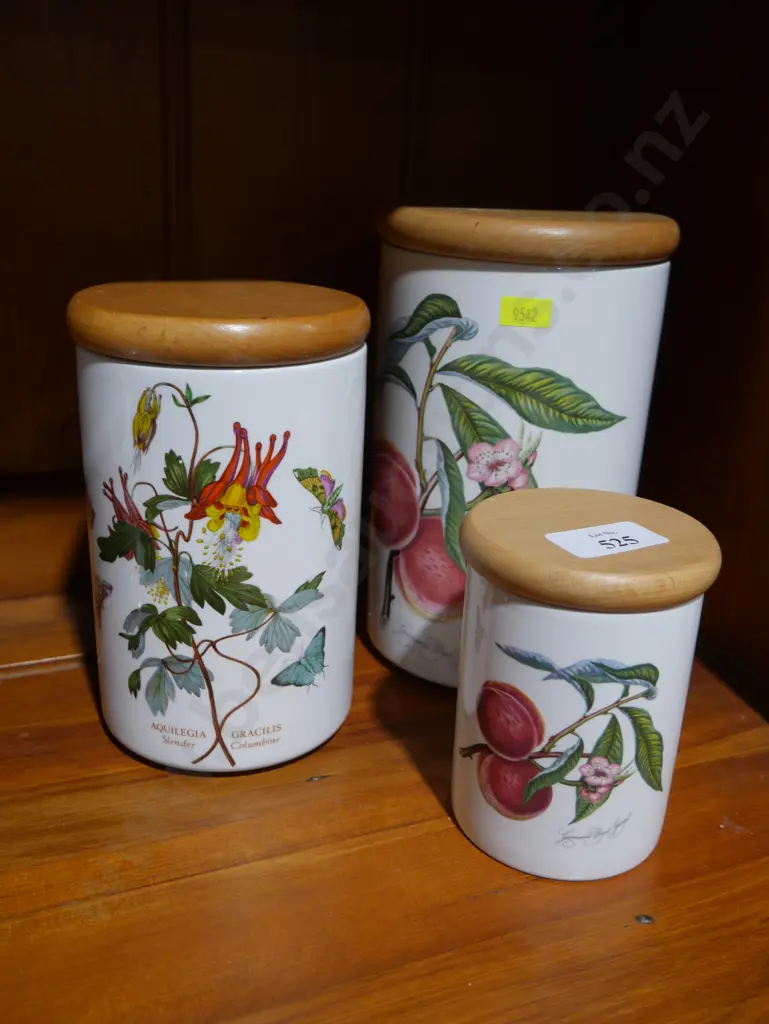 3 Portmeirion lidded storage cannisters Image 1++