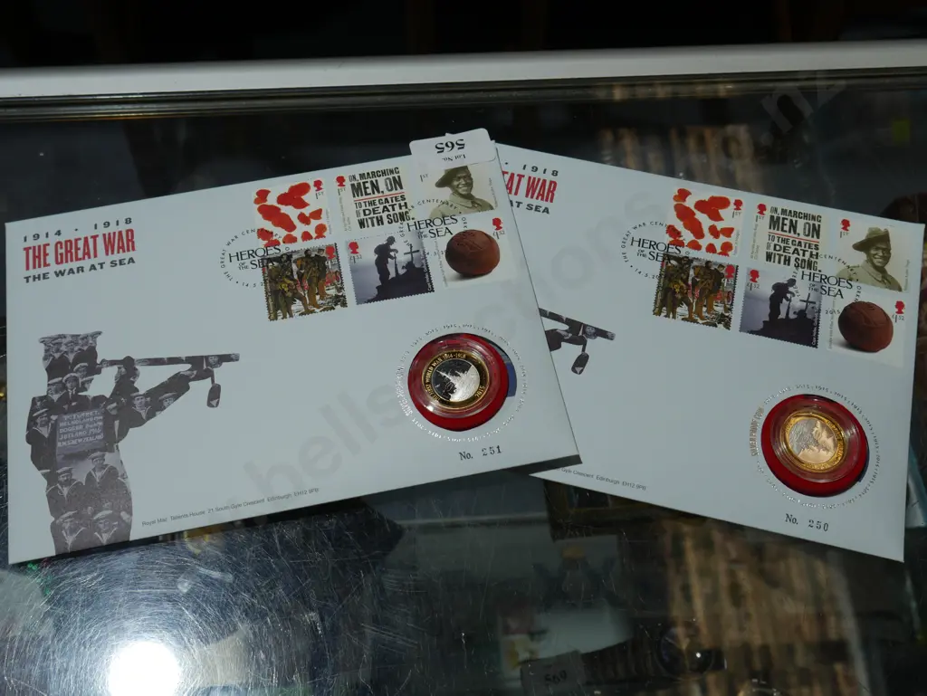 2 silver proof coins, the great war Image 1++
