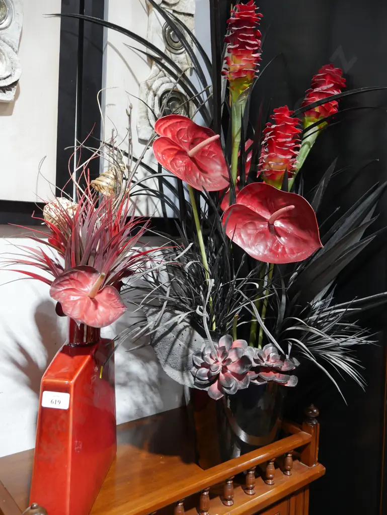 Artificial plants in vase and pot Image 1++