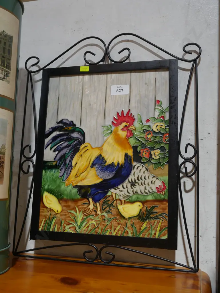 Ceramic art tile rooster Image 1++