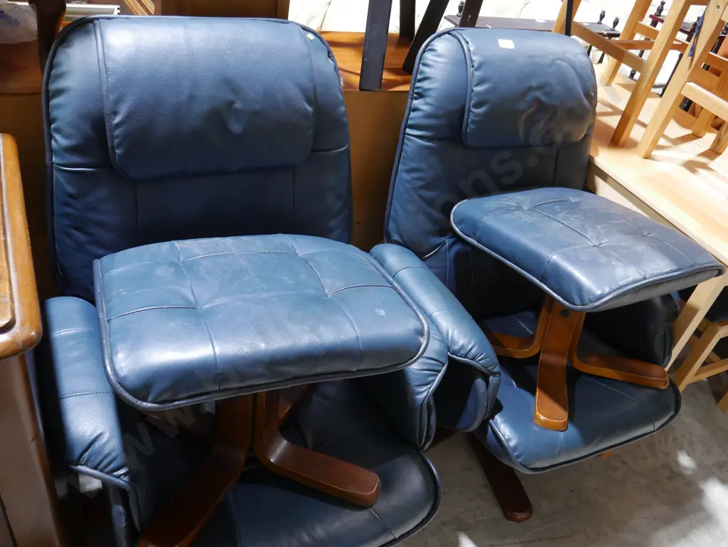 Pair of easy chairs and stools Image 1++
